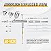 Timbertech Multi-Purpose Airbrush Set, AG-183K Dual-Action Gravity Feed Airbrush Kits with 0.3/0.5/0.8mm Needles, 2/5/13CC Fluid Cup for Cake Decorating, Painting, Tattoo, Models Art