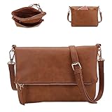 ♥ VIELSEITIGE VERWENDBARKEITEN: Die umhängetasche damen klein mit abnehmbarem und verstellbarem Lederriemen (Länge des Schulterriemens ca. 100cm-128cm) kann als Crossbody-Tasche, Mini-Schultertasche, flap over bag damen, kleine Handtasche oder Clutch-Portemonnaie verwendet werden. Eine Handtasche für alle Ihre Bedürfnisse.