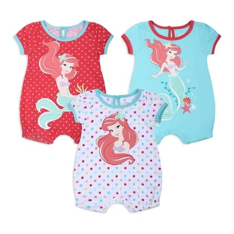 Disney Baby Ariel The Little Mermaid 3 Pack Rompers Cover