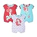 Disney Baby Ariel The Little Mermaid 3 Pack Rompers, Orange, 9 Months