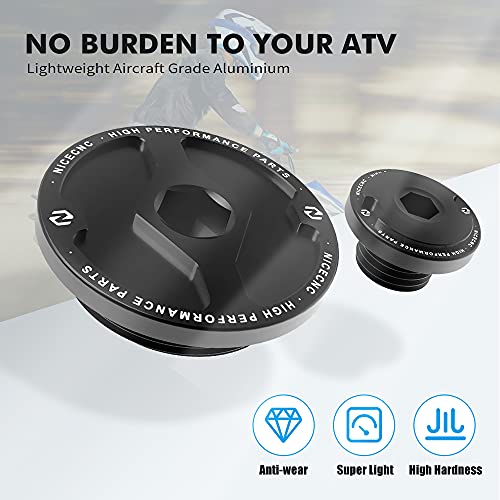 Nicecnc Black Engine Enchufes Kit Compatible With Yamaha Raptor 700 700R, 700R Special Edition, Grizzly 550 700, Rhino Kodiak 700, Viking Eps, Yfz 450, Yfz450R, Yfz450R Se, Yxz1000R, See Fitments #TOP2