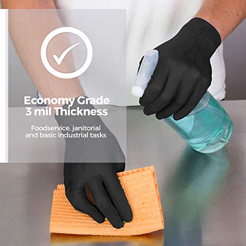 Elara Fne304Bk Everfitblack3G Nitrile Disposable Gloves, 3 Mil, Black, Powder Free, Food Safe, Non-Latex, Size X-Large, Box Of 100 (Fne304Bk-100) #TOP1