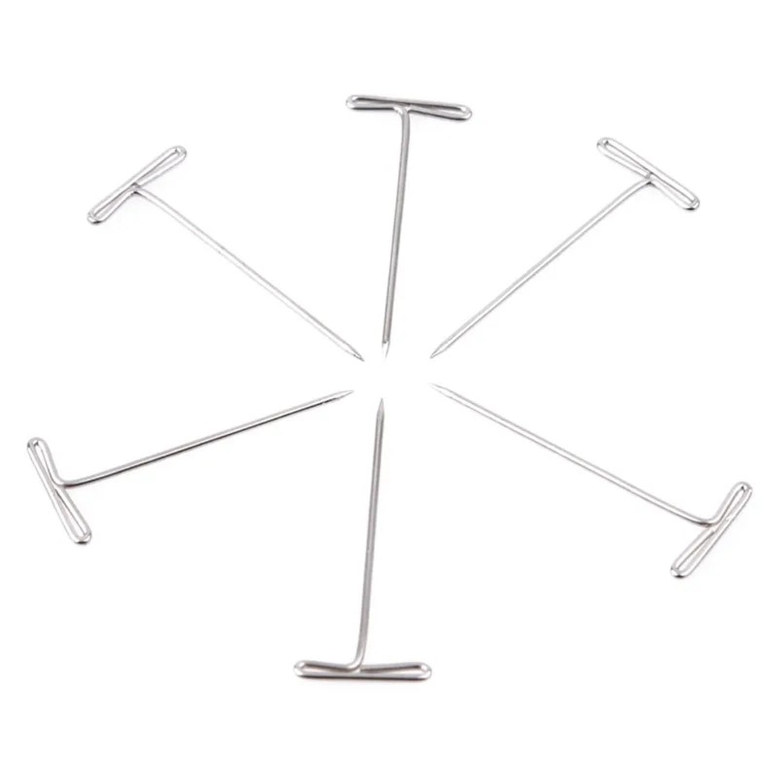 T Pins 50/100Pcs 27/32/38/45/50MM T Pin Needles Wig Making Pins For Blocking Knitting Assorted Sizes T-Pins Stainless Steel(50pcs-38MM)