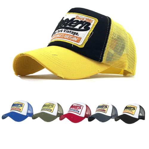 CheChury Cappellino Estivo Ricamato Cappelli a Rete per Uomo Donna Traspirante Cappello con Visiera da Baseball Hip-Hop Unisex Casuali Hip Hop Hat da Baseball