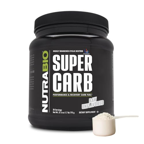 NutraBio Super Carb - Complex Carbohydrate Supplement Powder - Cluster Dextrin and Electrolytes for Performance Enhancement & Muscle Recovery - Unflavored, 30 Servings