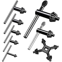8Pcs Universal 4 in 1 Drill Chuck Key Wrench and 3/4" 5/8" 1/2" 3/8" 1/4" 5/32" T-Handle Keyless Chuck Drill Press for Electric Drill Clamping Tool