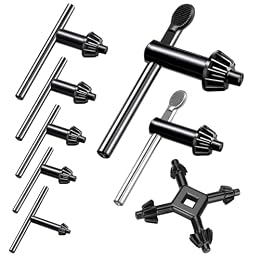 Waltool 8Pcs Universal 4 in 1 Drill Chuck Key Wrench and 3/4" 5/8" 1/2" 3/8" 1/4" 5/32" T-Handle Keyless Chuck Drill Press for Electric Drill Clamping Tool