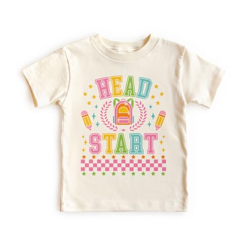 Preppy Head Start Shirts For Girls - Back To School Pencil Backpack Outfit - Cute Gift For First Day Of School Announcement - Natural Toddler & Youth T-Shirt