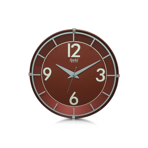 Image of Ajanta Home Decor Clock 13 Inch (325mm) Red | Stylish Silent Sweep Wall Clock | Luxury Modern Design | Model 2447