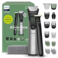 Philips Multigroom 9000 Series All-in-One 20-Piece Trimmer, Shaver & Clipper + OneBlade Trimmer for Men - All-Over Grooming Set for Face, Head & Body, 27 Length Settings (0.2-20 mm), MG9558/30