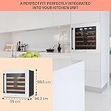 Klarstein Chłodziarka do wina do zabudowy, Mała wąska lodówka na napoje, 1 strefa, chłodziarka ze szklanymi drzwiami, Beersafe Indoor/Outdoor, Mała lodówka z ochroną UV, 5-20°C, 36 butelek