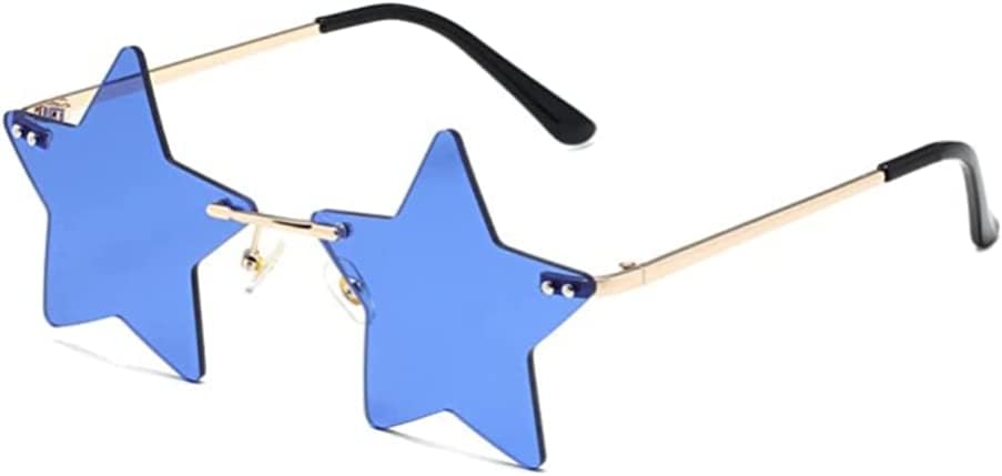 Rimless Star shape Sunglasses Personality Sun Glasses for women/men Party glasses personality pentagram eyewears