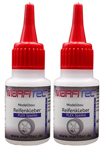 marfitec Modellbau Reifenkleber 2er Set 2X 20g - Flex - Standard Verschluss Cover