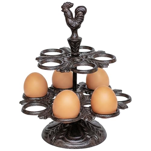 Support d' poule double niveau en fonte au motif flocon - 2