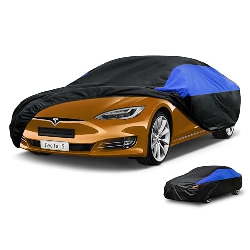 Tesla Car Cover Custom Fit Tesla S Waterproof All Weather, Lightweight Full Exterior Cover for Automobiles Outdoor Sun UV Rain Dust Snow Wind Protection. 04 Tesla S 04 Tesla