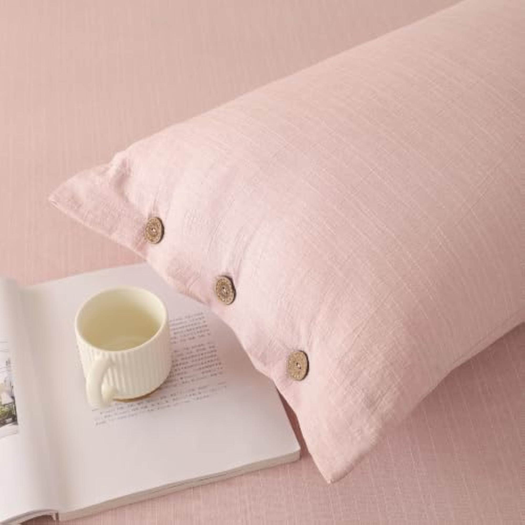 Story@Home 300 TC Cotton Linen King Size Fitted Bedsheet
