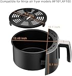 Air Fryer Basket and Crisper Plate for Ninja AF101,Accessories for Ninja AF100 Air Fryer,4QT Replacement Basket,Non-Stick Replacement Parts