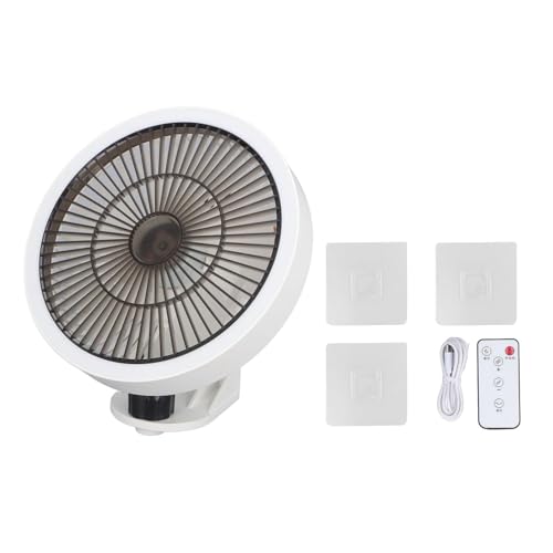 Pequeño Ventilador De Pared, Mini Ventilador Oscilante Con Control Remoto Y Luz Nocturna De 3 Velocidades, Para Dormitorio, Hogar, Oficina, Garaje