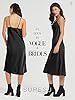 SUPESU Women's Satin Midi Slip Dress - Silky Cowl ... #2