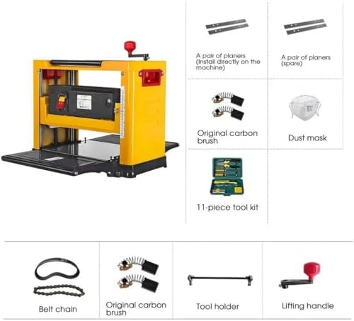 Electric Wood Planer, 2000W Power & 8000RPM Speed for Smooth Woodworking, Adjustable Thickness for DIY Projects & Professional Use