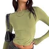 black milk clothing harry potter activewear Y2K-Top: Das einfarbiges Oberteile sieht sehr schlicht aus. Unifarben mit Rundhalsausschnitt. Schlanke Passform mit einzigartigem Schnitt. Umspielt perfekt die sexy Figur. Ideal für Straßenkleidung mit Y2K-Atmosphäre.
