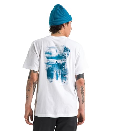 The North Face Men's Evolution Nature Exposure Short-Sleeve Tee | Cotton Shirt with Classic Logo & Graphic TNF White