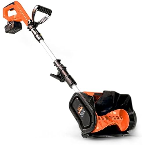 SuperHandy Cordless Snow Shovel, 20V 4Ah Electric Snow Thrower - Lightweight, 10"x5" Clearing Path, 25 ft Throwing Distance, 300 lbs/Min Snow Capacity (2024)