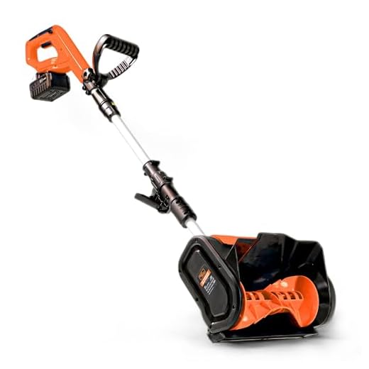 SuperHandy Snow Thrower Power Shovel 4Ah DC 20V Upgraded Design, Cordless Rechargeable, Lightweight 10" in. Width 5" in. Depth, 25' ft Throwing Distance, 300 lbs per Min