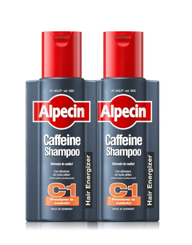 Alpecin Caffeine Shampoo C1 2x250ml | Anticaduta Efficace con Caffeina | Shampoo Rinforzante Uomo per Capelli Diradati e Sottili | Cura Quotidiana del Cuoio Capelluto | Per Capelli Forti