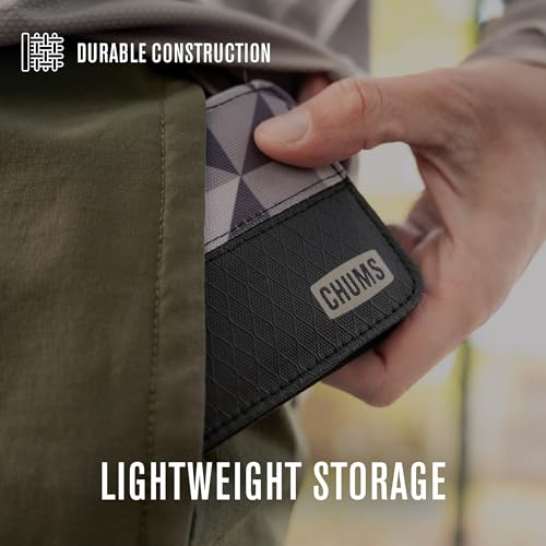 Chums Rover Bifold Wallet - Mens Wallet Slim & Front Pocket RFID Blocking Wallet with Canvas Ripstop Fabric - Geo3