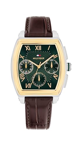 Tommy Hilfiger Multi Zifferblatt Quarz Uhr Braunes mit Braunes Lederarmband - 1710762
