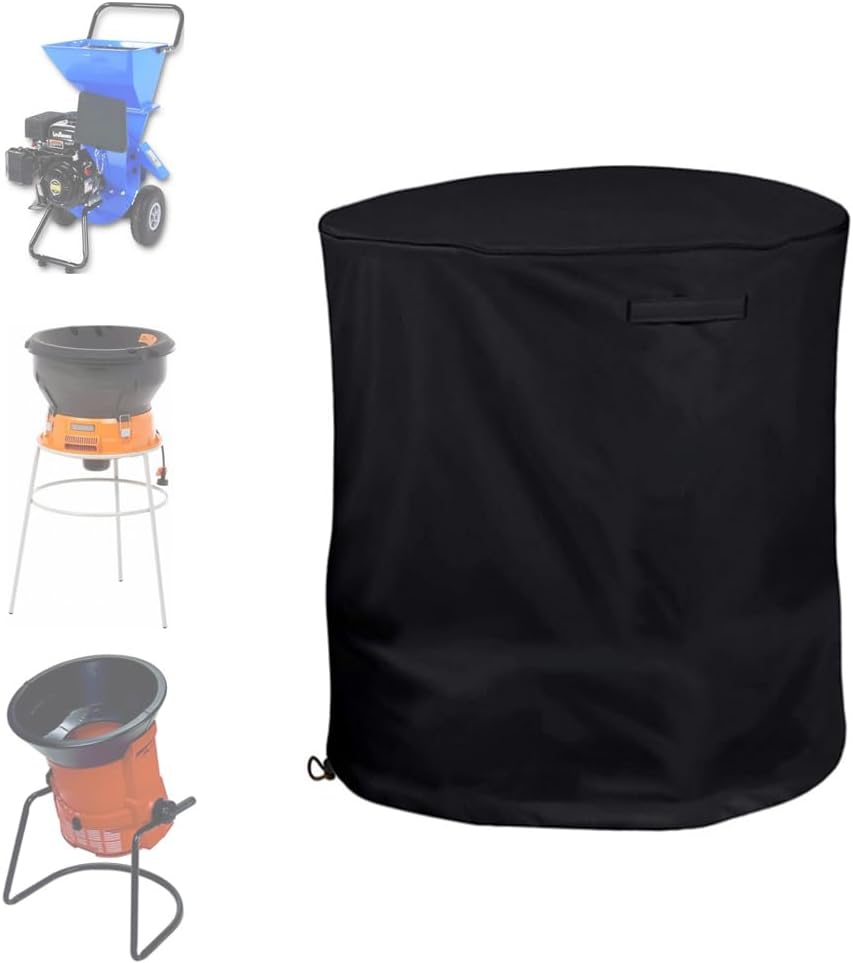 33" x 43" Wood Chipper Shredder Mulcher Cover Waterproof Electric Leaf Mulcher Wood Chipper Protection Cover with Drawstring
