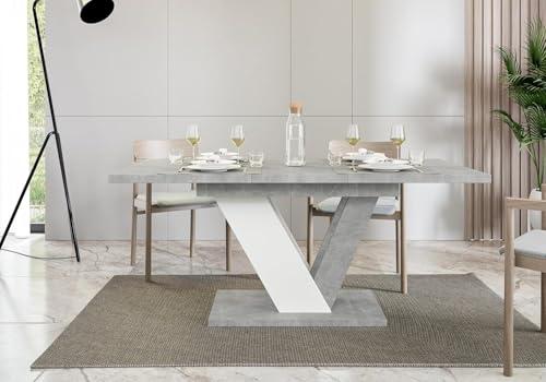 Stylish Extendable Dining Table, 120-160 cm | Modern & Classic Design, Durable Surface, Elegant Leg Style, Easy Maintenance, Versatile Home Use | (White Marble Finish)