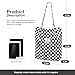 LHMTQVK Corduroy Tote Bags for Women, Large Capacity Corduroy Bag Reusable Grocery Shoulder Bag with Inner Pockets(Chessboard)