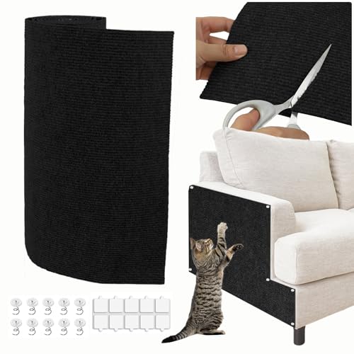 Cat Scratch Couch Furniture Protector, Trimmable Self-Adhesive Cat Scratch…