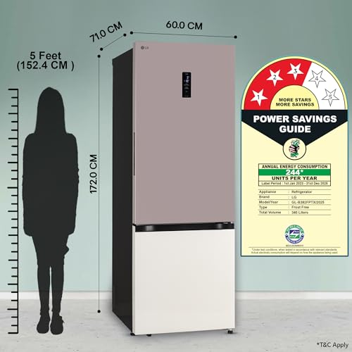 Image of LG 340 L,3 Star,Frost Free,Double Door,Smart Inverter Compressor,Bottom Freezer Refrigerator with DoorCooling+, AI ThinQ,Wi-Fi Convertible (GL-B382FPTX,Pink Tango, Express Freeze,Full Wine Rack)