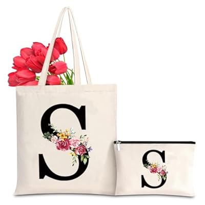 Letras Personalizadas Tote, Bolso Tote de Mujer con Inicial y Flores Bolsa de Compras con Bolsillo Interior, Alfabeto Bolso de Cosméticos Regalos para Damas Amigas Mamá Regalo de Cumpleaños Boda (S) | Ya disponible en tu tienda friki favorita! En mundofriki.es! Letras Personalizadas Tote, Bolso Tote de Mujer con Inicial y Flores Bolsa de Compras con Bolsillo Interior, Alfabeto Bolso de Cosméticos Regalos para Damas Amigas Mamá Regalo de Cumpleaños Boda (S) | Ya disponible en tu tienda friki favorita! En mundofriki.es!