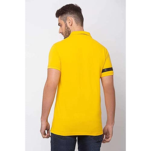 Image of Spykar Men's Embellished Slim Fit Polo T-Shirt