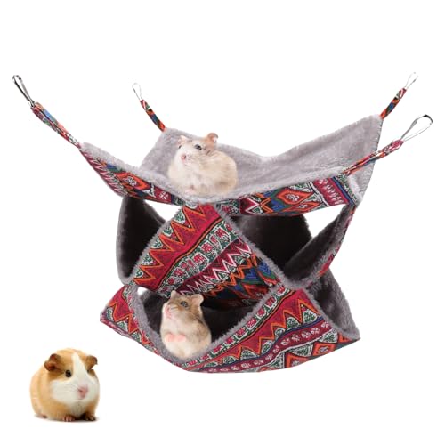 XINRUI Acessórios para gaiola de porquinho-da-índia de 3 níveis, rede de rato para furões, 35 x 35 c