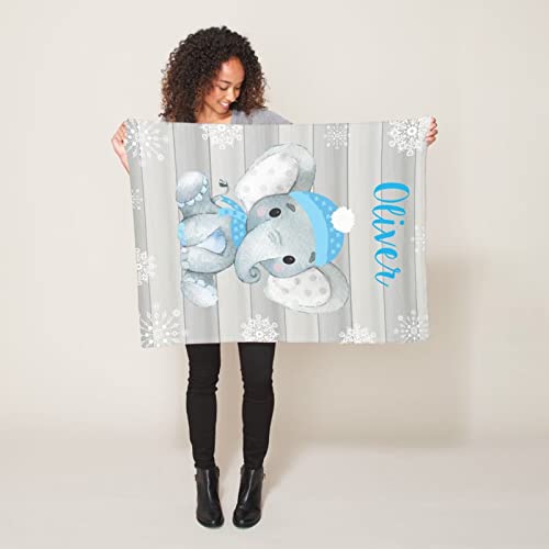 Personalized Baby Blankets With Elephant Custom Baby Blankets For Boy With Name Customized Toddler Blankets For Boy Personalized Super Soft Blankets For Kids Adults 30 * 40In #TOP4