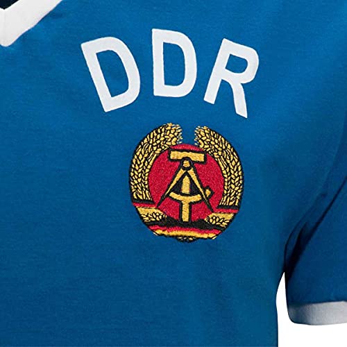 Camisa DDR 1974 (Alemanha Oriental) Liga Retrô Azul (GGG)