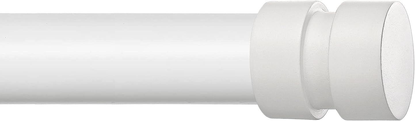 Briofox white Curtain Rods for Windows 28 To 48 Inch Heavy Duty Modern End Cap 1 Inch Curtain Rods Adjustable Decorative Drapery Rod for Home,Office,Apartment,Farmhouse