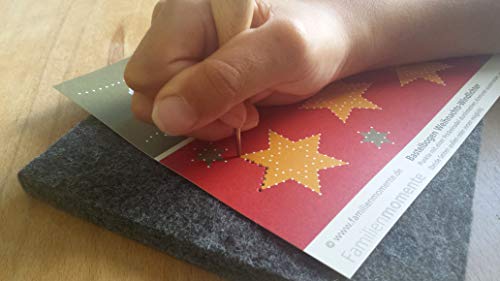 Familienmomente Lot de 10 feuilles de bricolage pour enfants à partir de 3 ans (2 x 5 étoiles, 2 x arbre/élan, 2 x 3 étoiles, 2 x arbre/ange, 2 x photophores de Noël) format A5 – vue 9