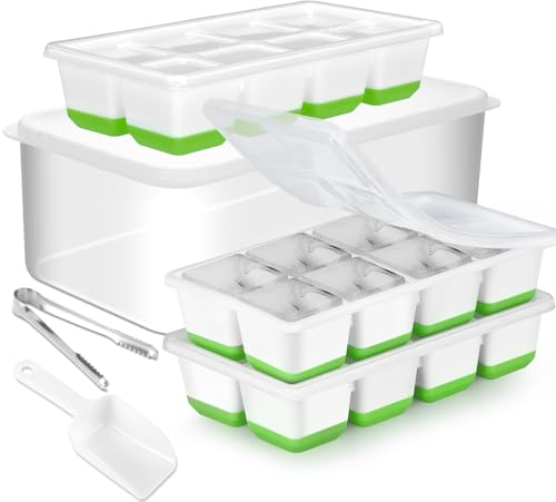Lot de 3 Grands Bacs à Glaçons con Boîte, JRISBO
