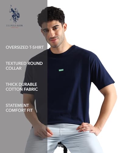 Image of U.S. Polo ASSN. Mens OEE04 Pure Cotton Oversized Lounge T-Shirt