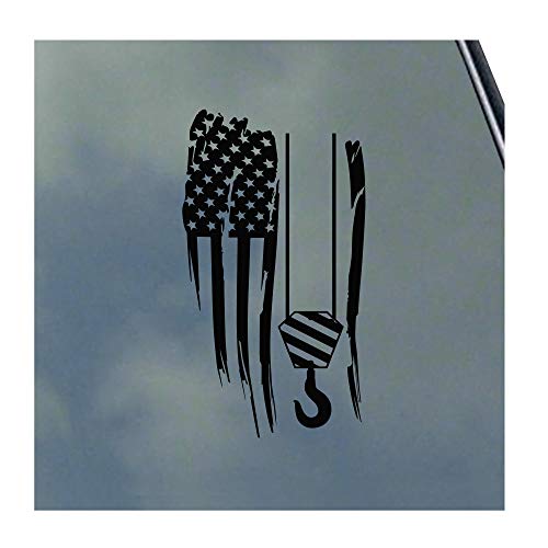 Crane Flag Vinyl Sticker Decal Operator Heavy Construction #TOP1