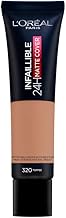 L'Oréal Paris Infaillible Foundation 32H Matte Cover, Make-Up with Matte Finish Total Coverage on Skin, 320 Caramel, 30 ml