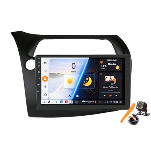 Android 15.0WI2 DinԍڃXeIKp Civic Hatchback 2005-2011 GPS Navigation 9C`^b`XN[Cz}`fBArfIv[[FM BTM@  Carplay 4 G 5 G