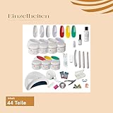 Sun Garden Nails Nagelstudio Starterset MARYLAND 42-teilig mit UV/LED Lichthärtungsgerät, UV-Gele, Farbgele, Pinselset, Tips, Feilen und Zubehör