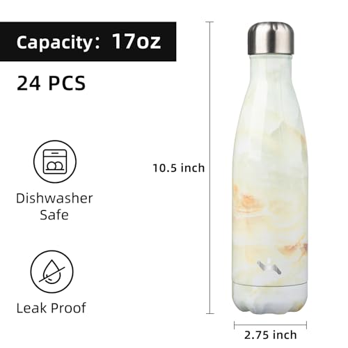Image of Konokyo 24 Pack 17 oz Insulated Stainless Steel Water Bottle